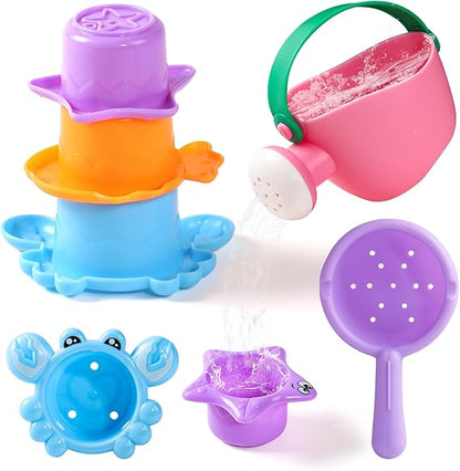 Baby Bath Toys for Kids Ages 1-3 5 PCS Toddler Bath Toys Mold Free for 2-4 Bathtub Sand Beach Pool Water Toddler Toys & Gifts (Color Random) nirvanaguru