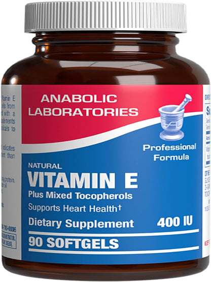 Vitamin E 400 IU Softgels - Clinical Formula Natural Vitamin E Supplement Complex with d-Alpha Tocopherol & Mixed Tocopherols for Hair Skin & Nails Plus Antioxidant Immune Support - 90 Servings Nirvana Guru