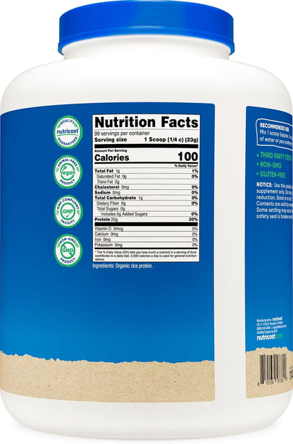 Nutricost Organic Rice Protein Powder (5 LB) - Gluten-Free, GMO-Free (from Brown Rice) - Nirvana Guru