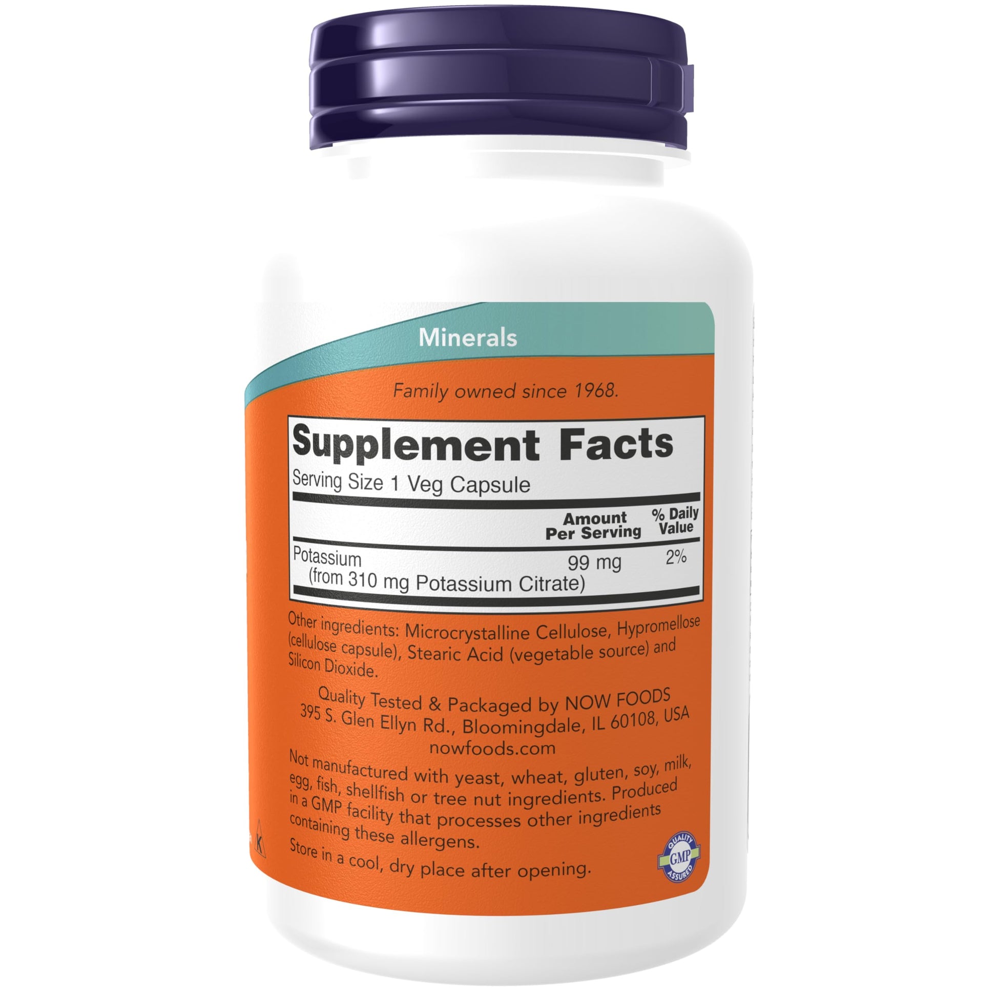 NOW Foods Supplements, Potassium Citrate 99 mg, Supports Electrolyte Balance and Normal pH*, Essential Mineral, 180 veg Capsules - Nirvana Guru