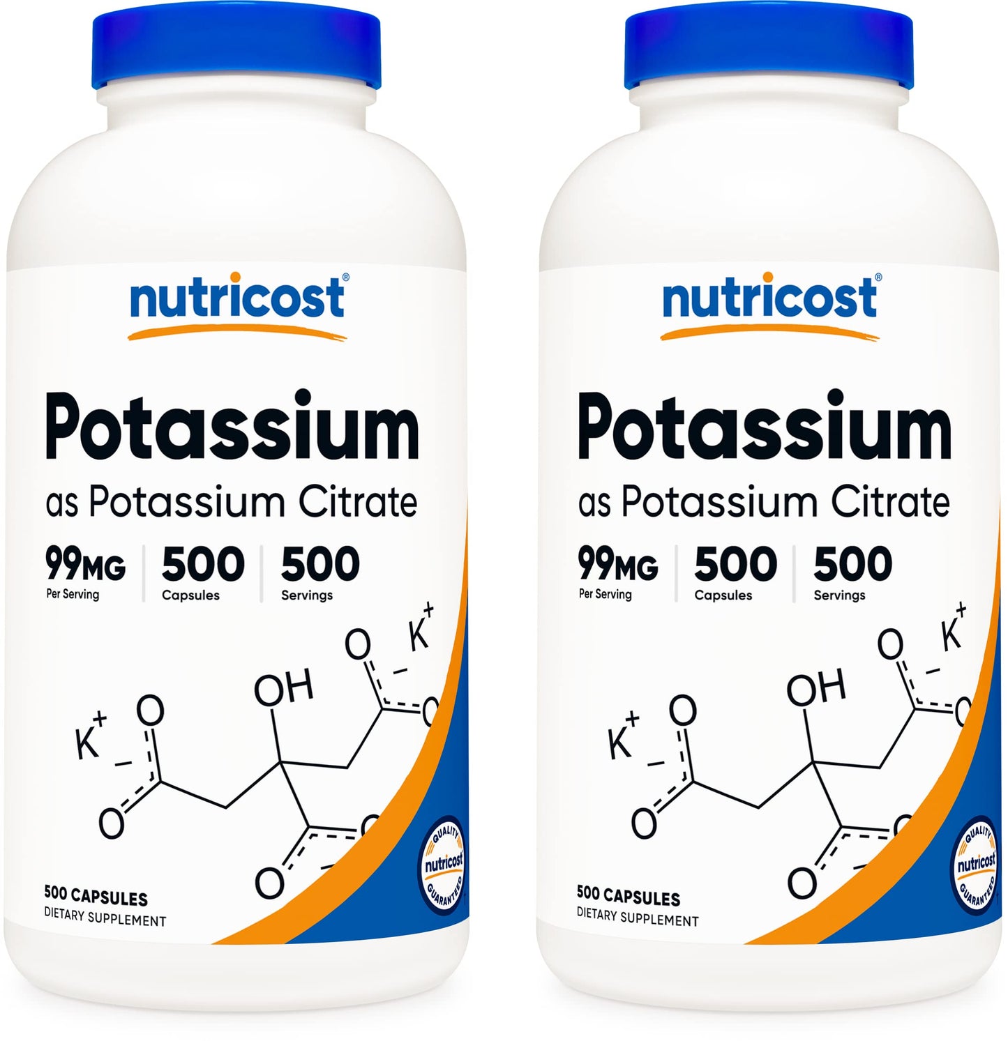 Nutricost Potassium Citrate 99mg, 500 Capsules Nirvana Guru
