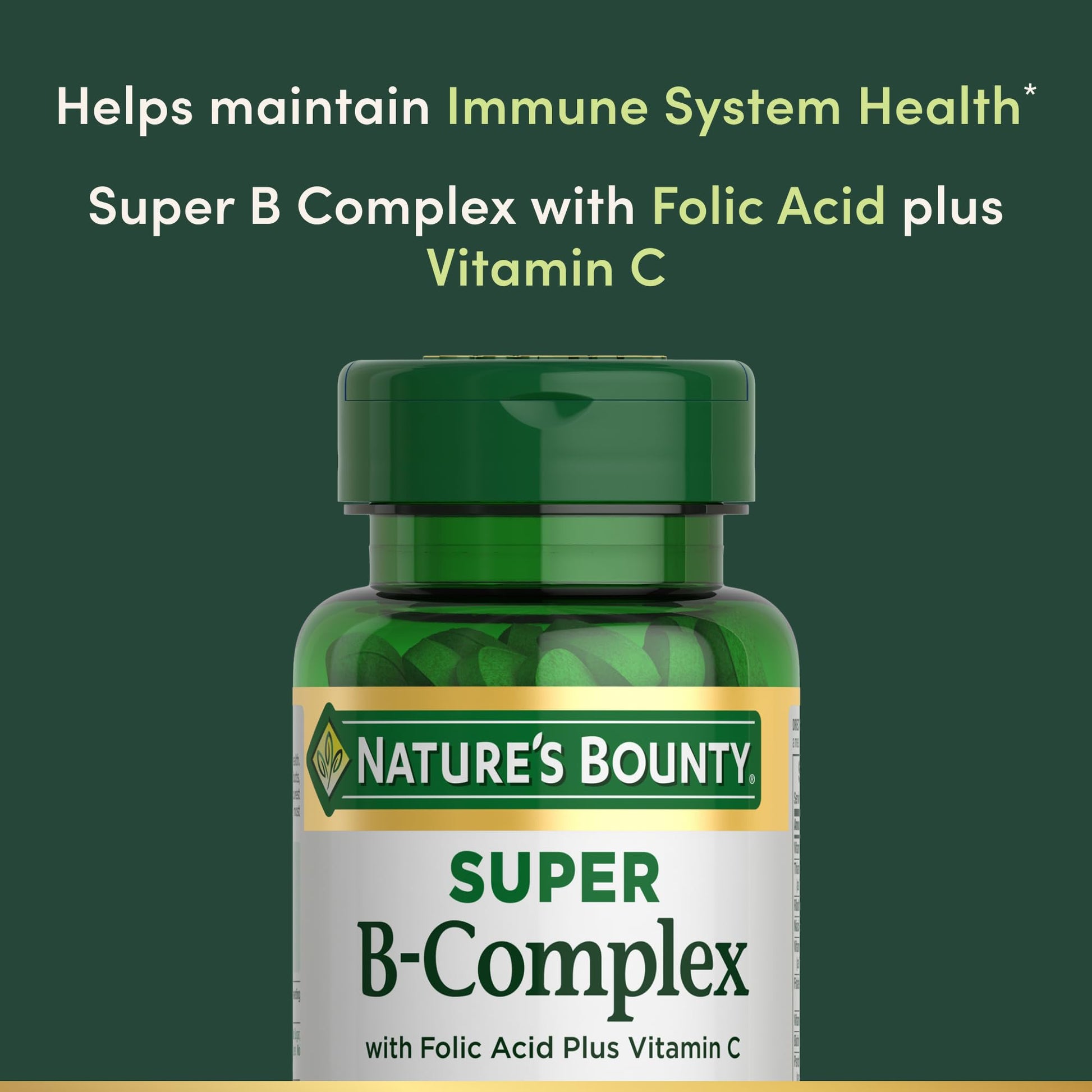 Nature's Bounty Super B Complex Vitamins with Vitamin C & Folic Acid, Vitamins for Immune & Cellular Energy Support, 150 Tablets Nirvana Guru