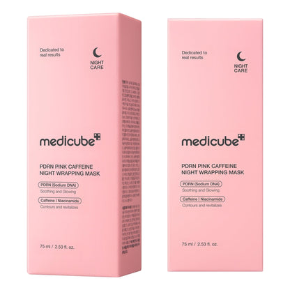 medicube PDRN Caffeine Overnight Wrapping Peel Off Facial Mask | Firming, Depuffing & Hydration | Salmon DNA + Caffeine + Collagen For Refined, Glass Skin & Face Contour Support | Korean Skin Care Nirvana Guru