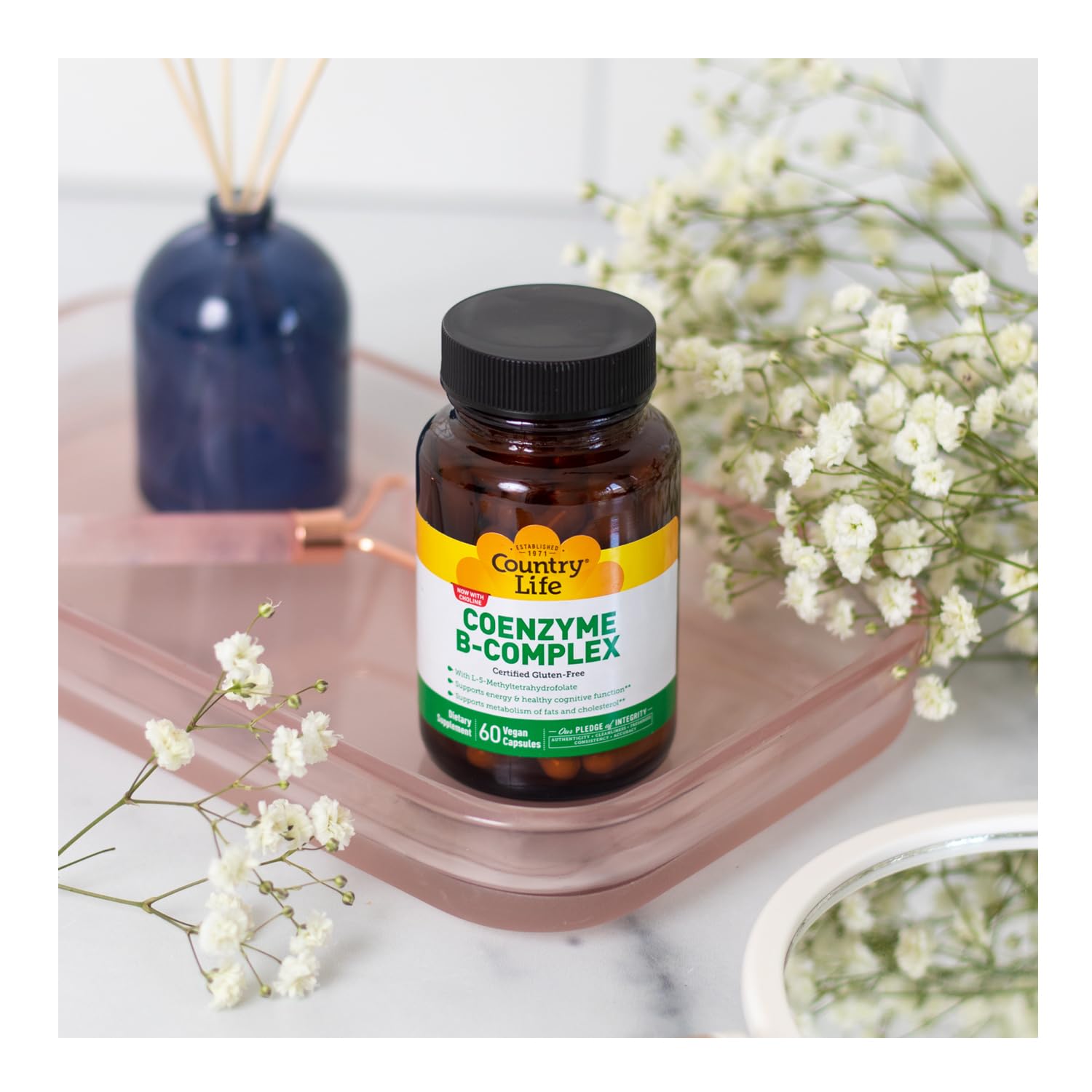 Country Life Coenzyme B-Complex, 120 Capsules – Supports Energy & Metabolism, Mood & Cognitive Function – Vegan, Gluten-Free, Bioavailable B Vitamins with Choline Nirvana Guru