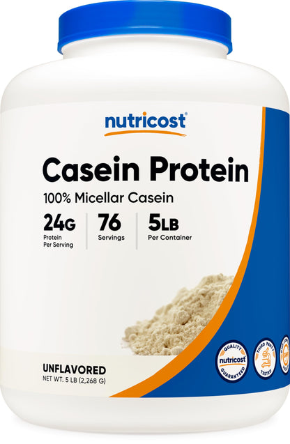 Nutricost Casein Protein Powder 2lb - Micellar Casein, Gluten Free, Non-GMO (Unflavored) - Nirvana Guru