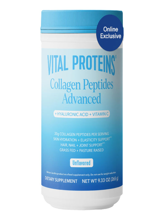 Vital Proteins Collagen Peptides Powder Advanced with Hyaluronic Acid & Vitamin C, Collagen Supplements, Unflavored, 13 Servings - Nirvana Guru