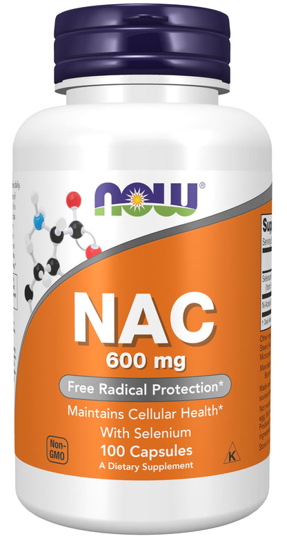 NOW Supplements, NAC (N-Acetyl Cysteine) 600 mg with Selenium, 250 Veg Capsules - Nirvana Guru