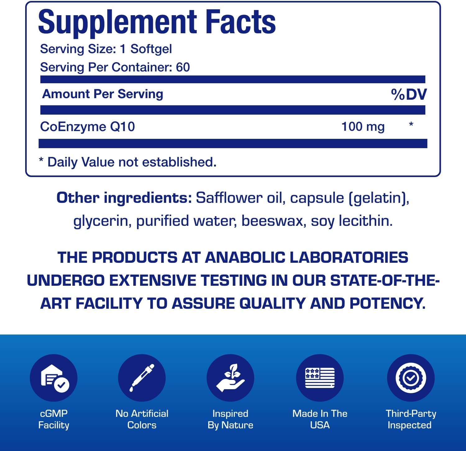 High Absorption CoQ10 100mg Softgels - Clinical Formula Coenzyme Q10 100mg for Skin Heart Energy Antioxidant and Brain Support - Easy to Swallow - Made in The USA in cGMP Facilities - 60 Servings Nirvana Guru