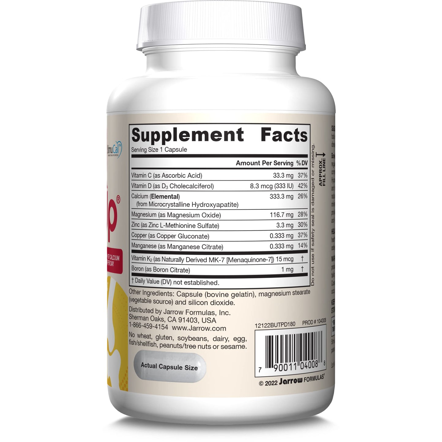 Jarrow Formulas BoneUp Three Per Day For Bone Support and Skeletal Nutrition, Includes Vitamin D3, K2 (as MK-7) and 1000 mg of Calcium Per Day, 180 Capsules, 60 Day Supply - Nirvana Guru