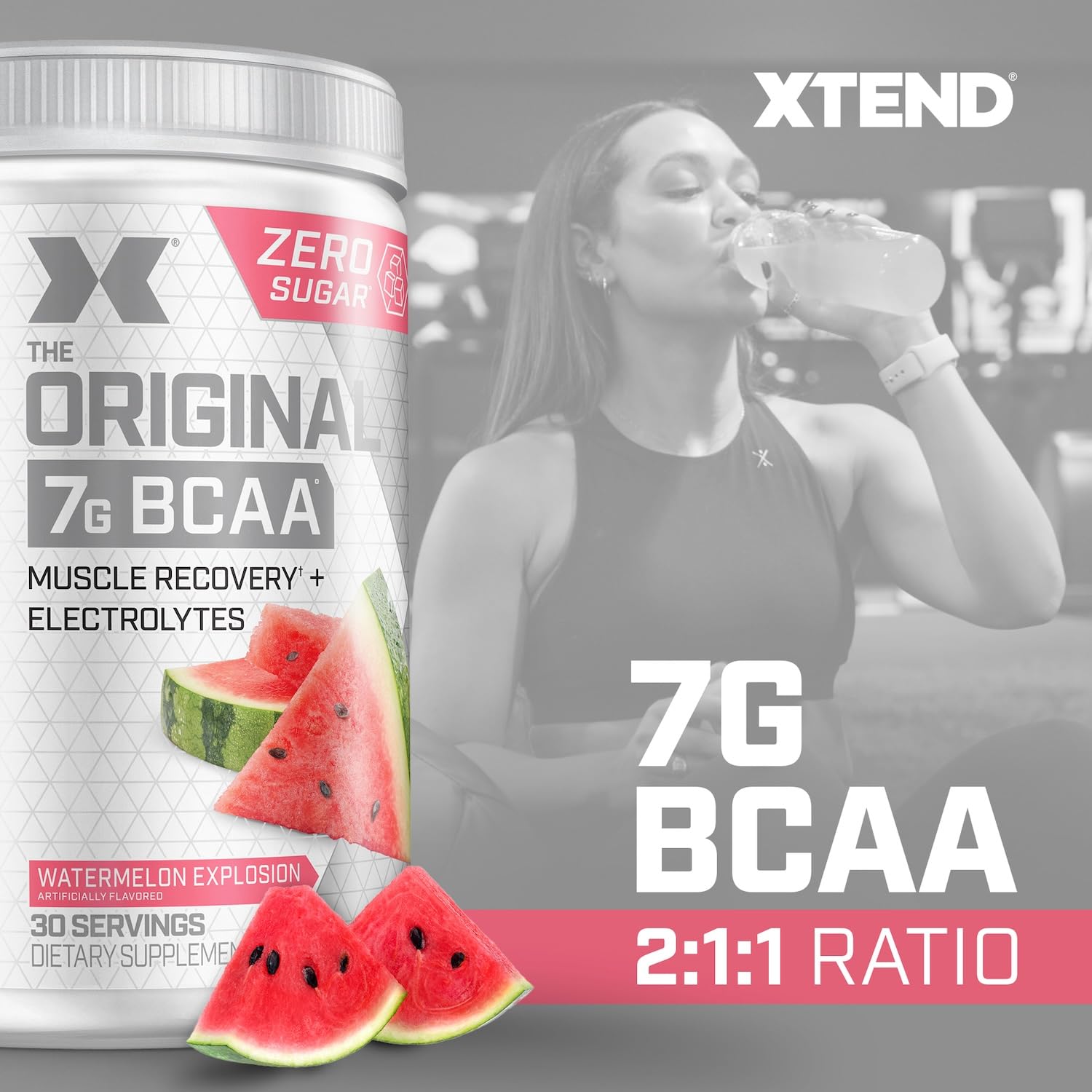 Original BCAA Powder Airheads Candy Flavor, 7g BCAA and 2.5g L-Glutamine, Sugar Free Post Workout Muscle Recovery Drink with Amino Acids for Men & Women, 30 Servings Nirvana Guru