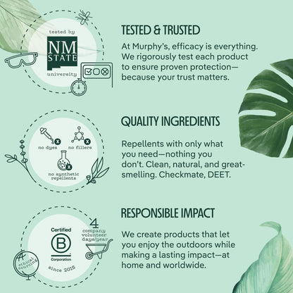 Murphy's Naturals Mosquito & Tick Bug Repellent Spray, Oil of Lemon Eucalyptus for Skin + Outdoor Gear, DEET-Free, 4 Ounce Pump, 2-Pack
