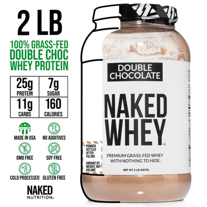 NAKED Whey Vanilla Protein Powder - Only 3 Ingredients - Grass Fed Whey Protein Powder, Vanilla Flavor, and Organic Coconut Sugar, No GMO, No Soy, and Gluten Free - 24 Servings