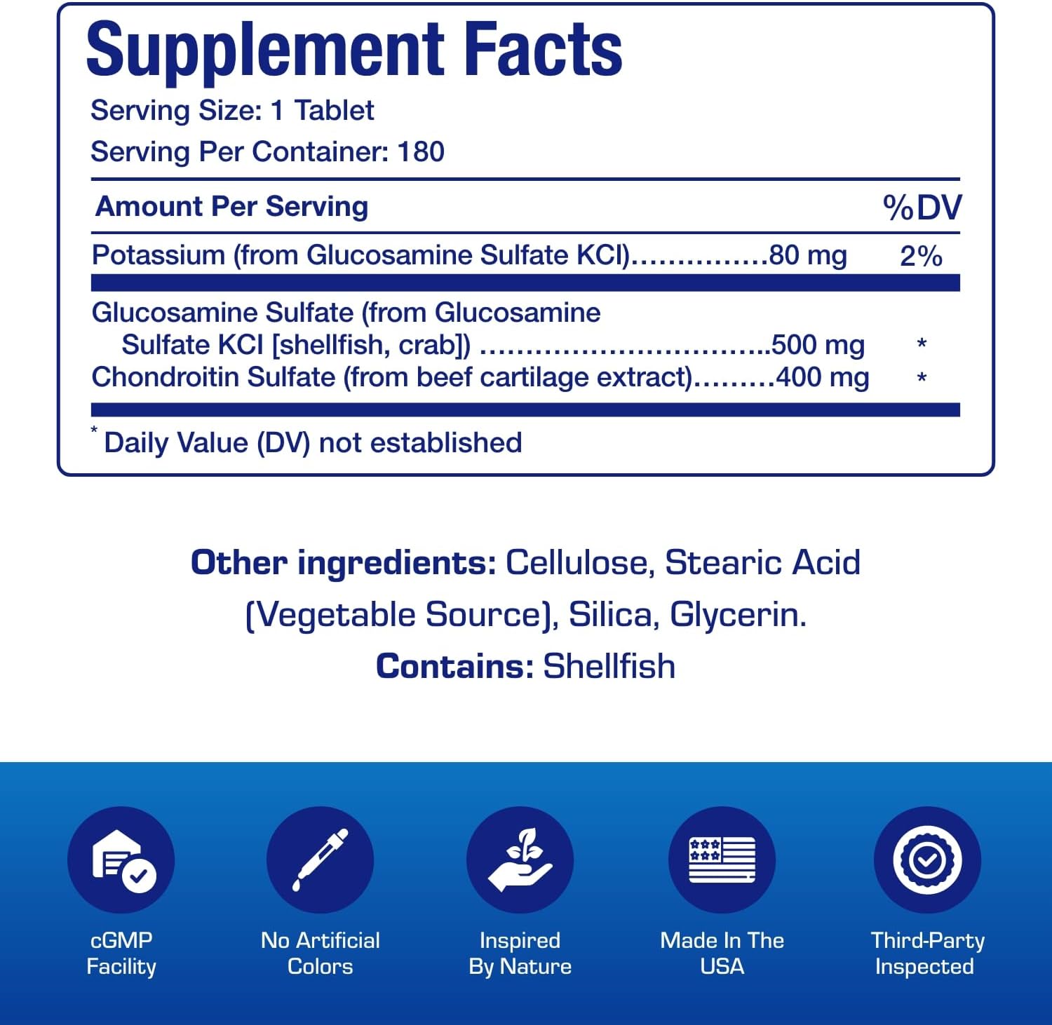 Advanced Glucosamine and Chondroitin for Adults - Clinical Formula Naturally Derived Bone Joint Tendon and Ligament Supplement with High Strength Glucosamine Complex - Up to 180 Day Supply Nirvana Guru