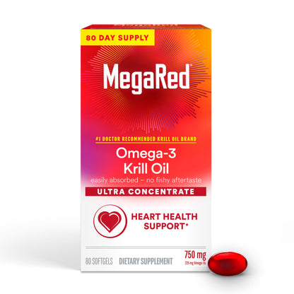 MegaRed - Omega-3 Krill Oil 350mg Softgels (130 Count in A Bottle), EPA & DHA Omega-3 Fatty Acids with No Fishy Aftertaste Unlike Fish Oil, Contains Antioxidant Astaxanthin - Nirvana Guru