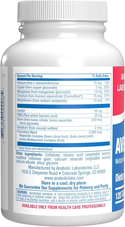 30-in-1 Adult Multivitamin with Iron - Antioxidant Rich Over 50 Multivitamin for Women and Men with Vitamins A C D E B Complex Zinc Magnesium Myo Inositol Citrus Bioflavonoids & More - 2 Month Supply Nirvana Guru