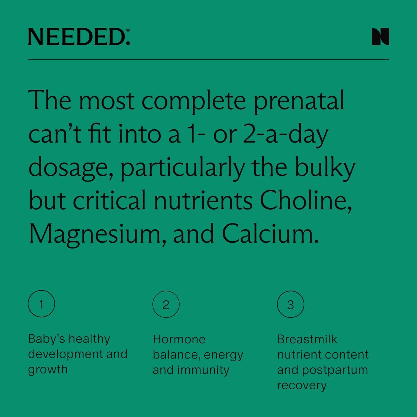 Needed. Multivitamin for Prenatal | Prenatal Multi Essentials Capsule - Pregnancy, Breastfeeding, Postpartum | Expertly-Formulated & Third-Party Tested, | 30-Day Supply Nirvana Guru