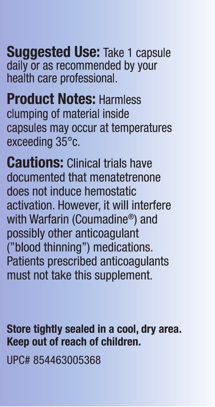 Vitamin K2 MK4 Plus MK7 Vegan Naturally-Derived Vege-Caps 90 Count Nirvana Guru