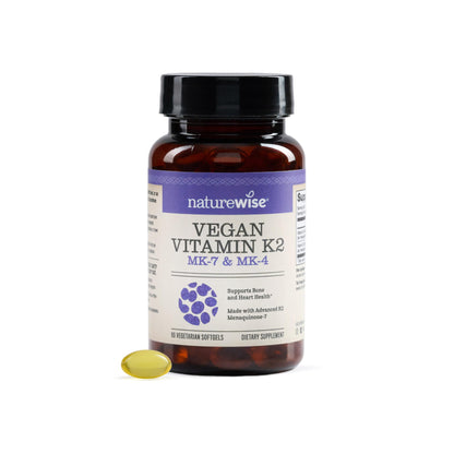NatureWise Vitamin K2 600mcg Supplement with MK-7 100mcg & MK-4 500mcg - Enhanced Bioavailable Formula - K Complex for Bone and Heart Health - Vegan, Gluten Free, Non-GMO -90 Softgels[3-Month Supply] Nirvana Guru
