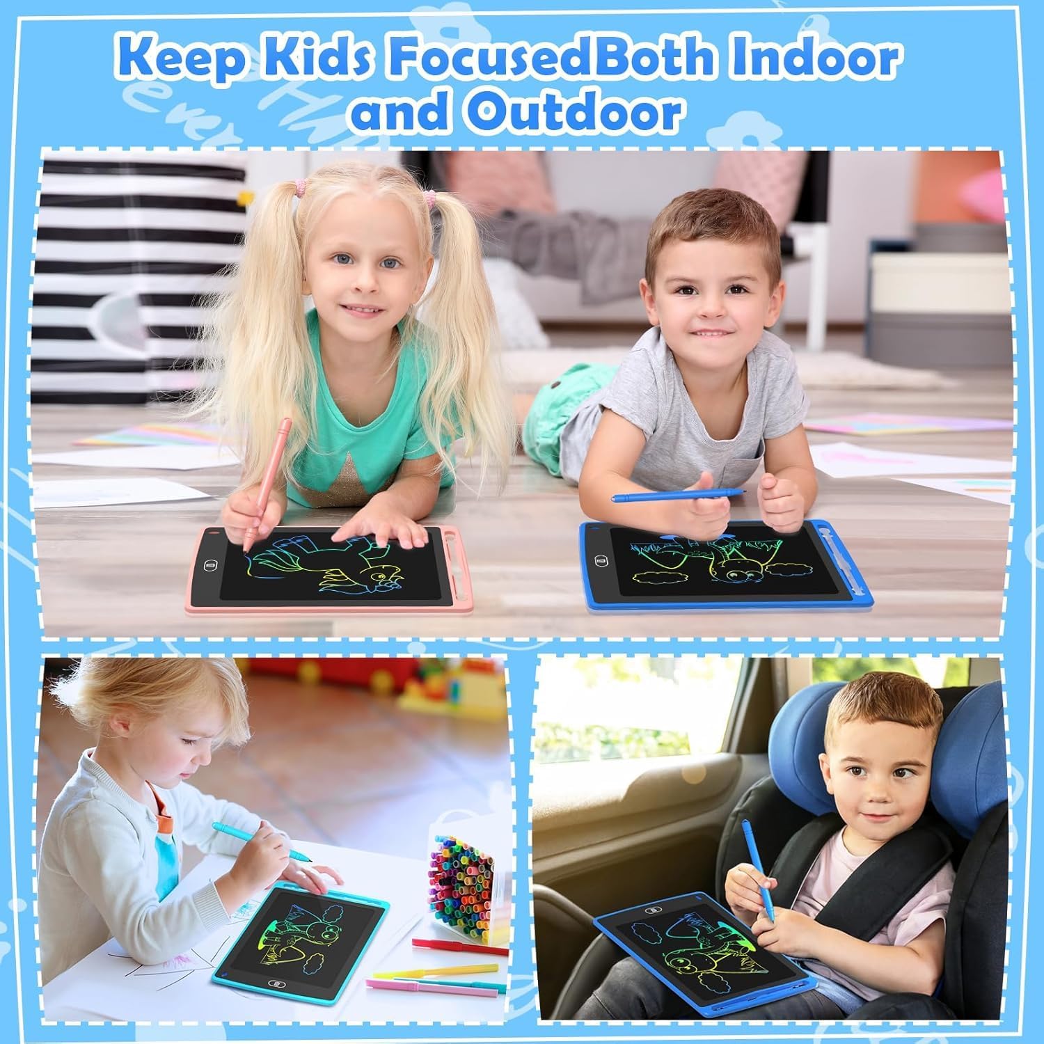 12 Pack LCD Writing Tablet for Kids, 8.5 Inch Colorful Doodle Board Drawing Tablet, Erasable Doodle Pad for Toddlers, Educational Learning Toys Birthday Gifts for Boys Girls Age 3 4 5 6 7 8 Nirvana Guru