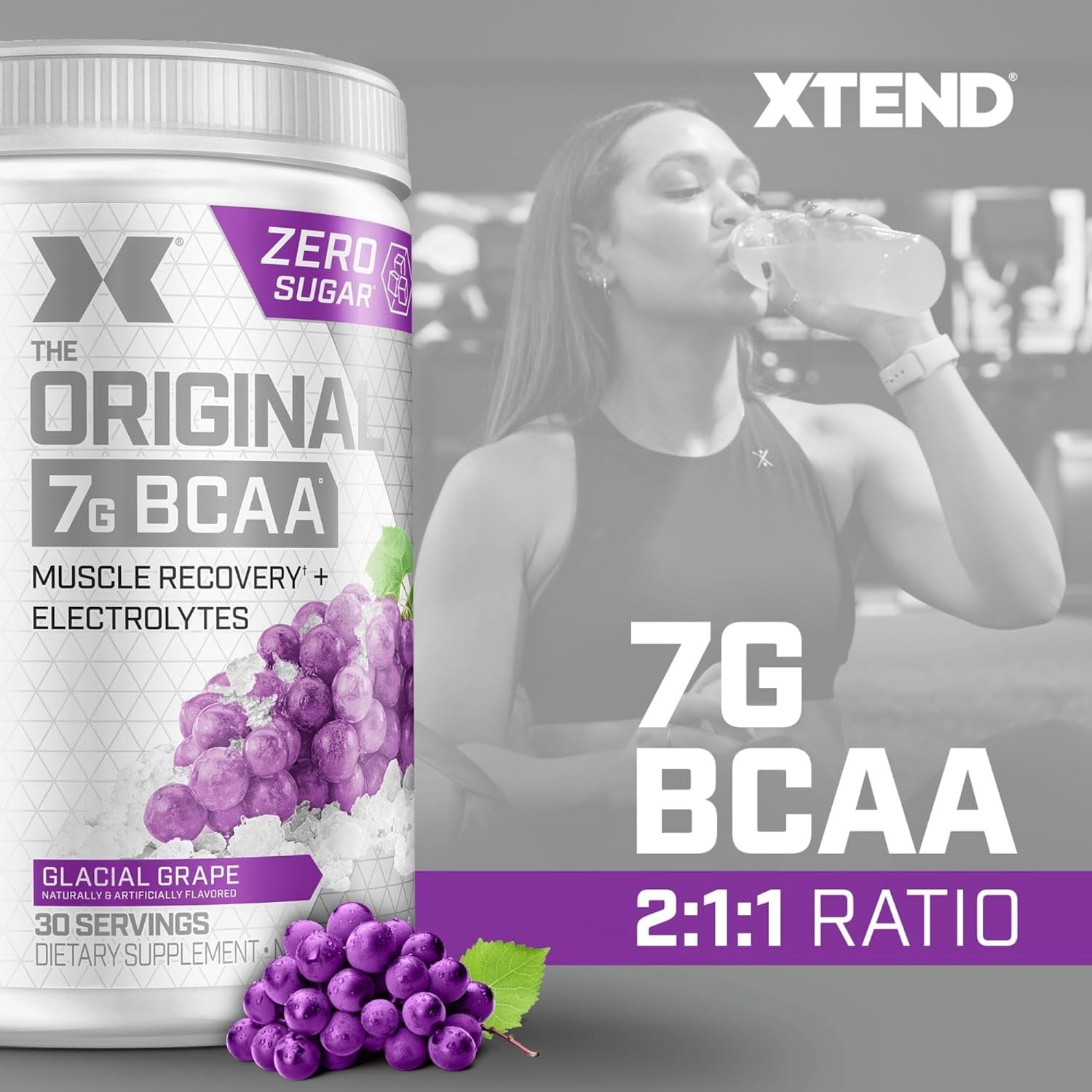 Original BCAA Powder Airheads Candy Flavor, 7g BCAA and 2.5g L-Glutamine, Sugar Free Post Workout Muscle Recovery Drink with Amino Acids for Men & Women, 30 Servings Nirvana Guru