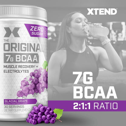 Original BCAA Powder Airheads Candy Flavor, 7g BCAA and 2.5g L-Glutamine, Sugar Free Post Workout Muscle Recovery Drink with Amino Acids for Men & Women, 30 Servings Nirvana Guru