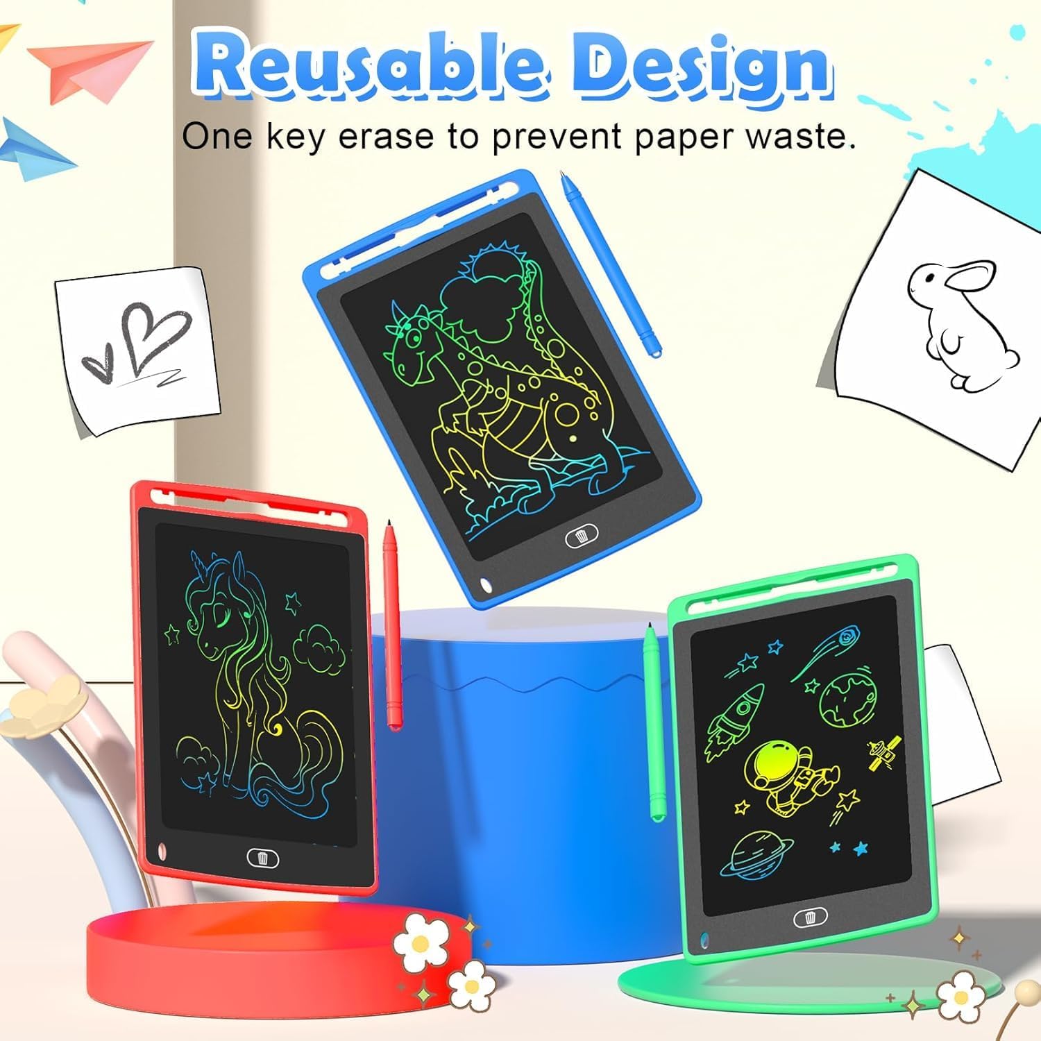 12 Pack LCD Writing Tablet for Kids, 8.5 Inch Colorful Doodle Board Drawing Tablet, Erasable Doodle Pad for Toddlers, Educational Learning Toys Birthday Gifts for Boys Girls Age 3 4 5 6 7 8 Nirvana Guru