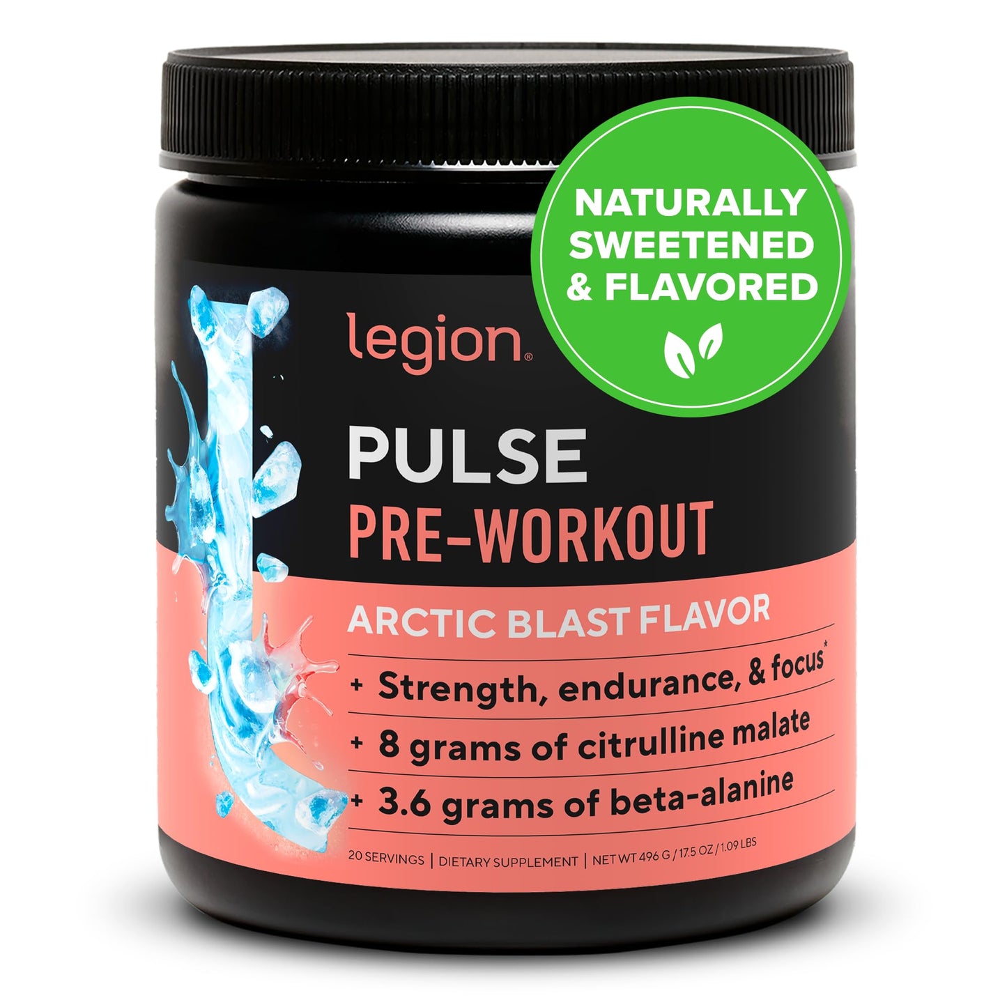 LEGION Pulse Pre Workout Supplement - All Natural Nitric Oxide Preworkout Drink to Boost Energy, Creatine Free, Naturally Sweetened, Beta Alanine, Citrulline, Alpha GPC (Fruit Punch) Nirvana Guru