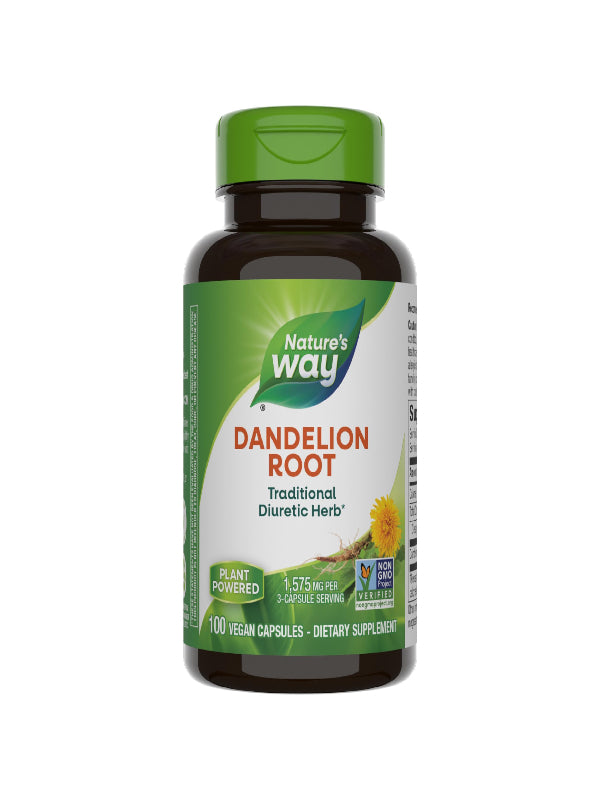 Nature's Way Dandelion Root, Traditional Diuretic Herb*, Traditionally Used to Soothe Digestive Upset*, Vegan Dandelion Root Capsules, 100 Count Nirvana Guru