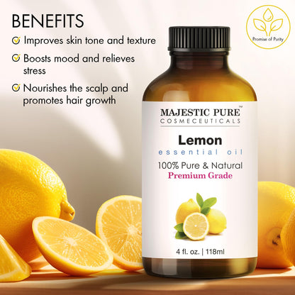 Majestic Pure Lavender Essential Oil with Glass Dropper | 100% Pure and Natural Lavender Oil | Premium Grade Essential Oils for Diffusers, Skin, Aromatherapy, Massage | 4 Fl Oz - Nirvana Guru
