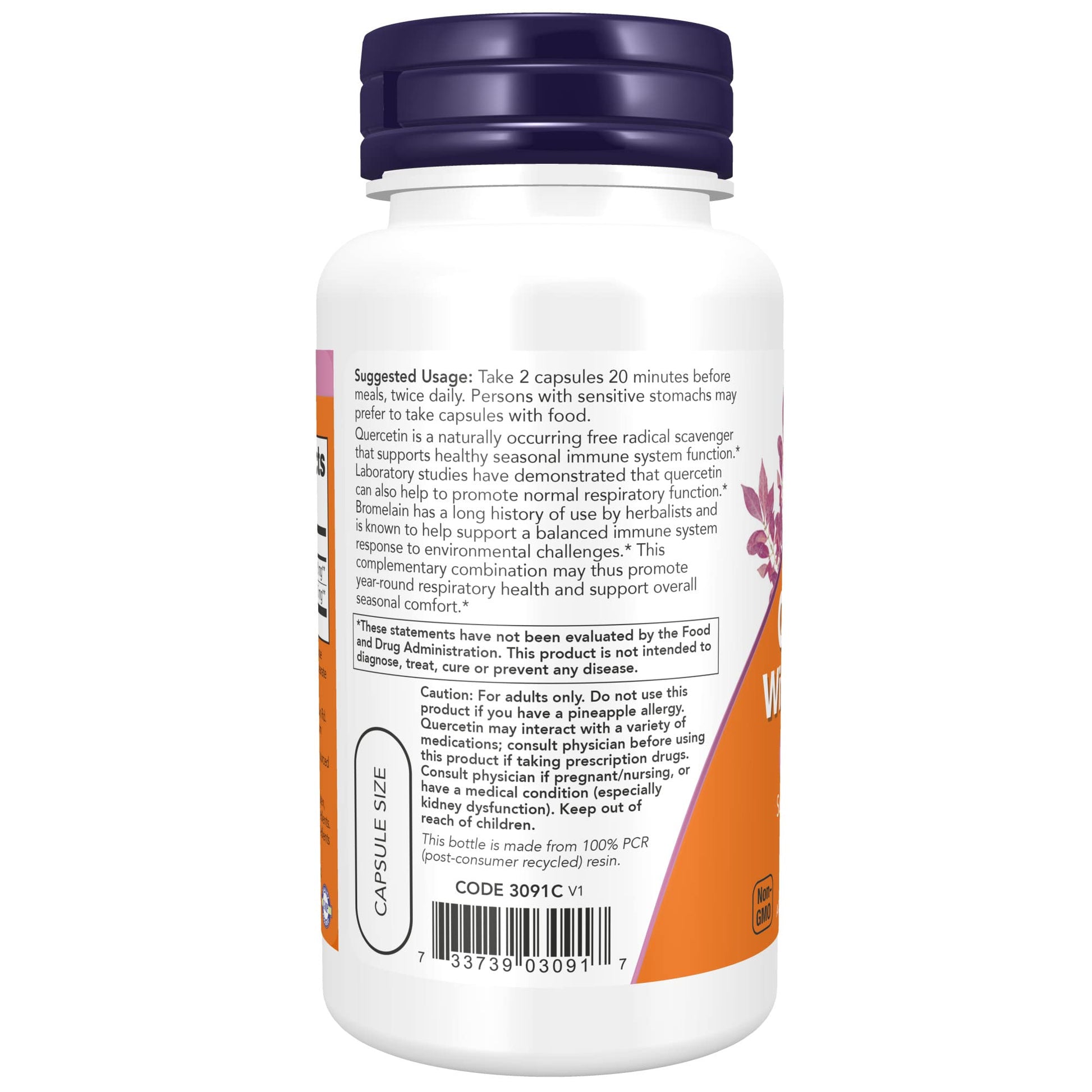 NOW Foods Supplements, Quercetin with Bromelain, Balanced Immune System*, 240 Veg Capsules - Nirvana Guru