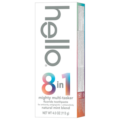 hello Mighty Multitasker Fluoride Toothpaste, 8-in-1 Toothpaste with Minty Flavor, Anticavity, Antigingivitis, Antisensitivity, Strengthens Enamel and Whitens, 2 Pack, 4.0 Oz Tubes Nirvana Guru