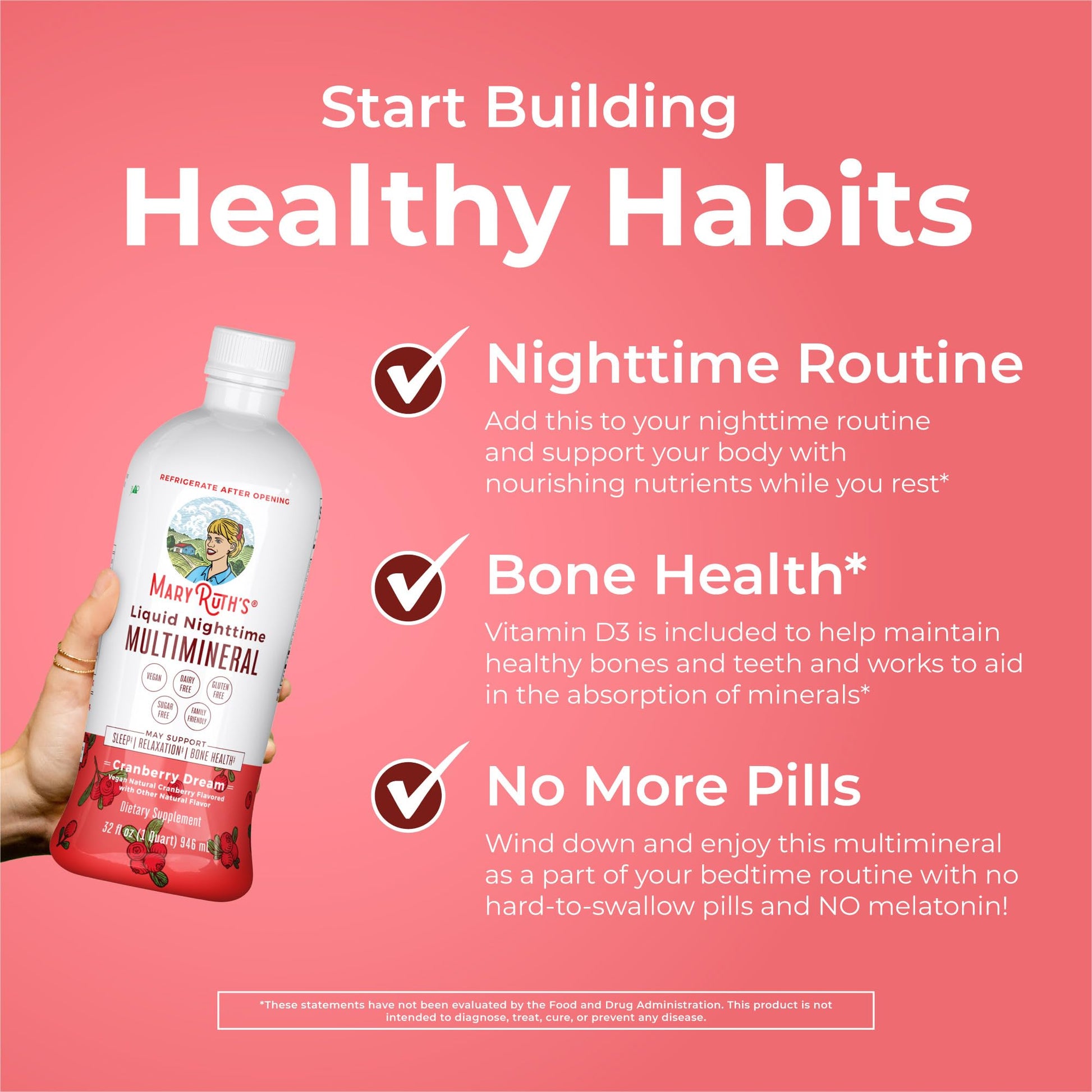 MaryRuth's Liquid Nighttime Multimineral | NO Melatonin | Bedtime Routine | Magnesium Citrate | Calcium | Zinc | Vitamin D3| Available in 4 Flavors | Vegan | Sugar Free | Gluten Free | 32 Oz - Nirvana Guru