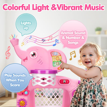 Toddler Basketball Hoop & Soccer Goal, Toys for 1 2 3 Year Old Boys Girls, Kids Sports Toy with Light Sound Music, Montessori Toys for Baby 12-18 Months, Christmas Birthday Gifts for Ages 1-3(Blue） Nirvana Guru