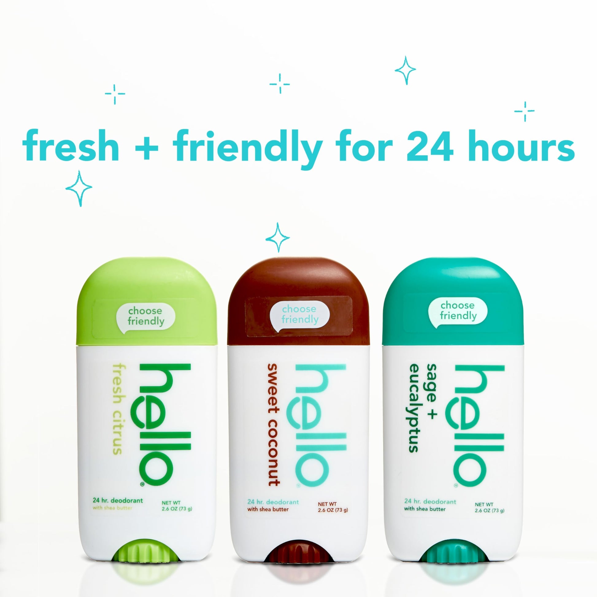 hello Sweet Coconut Deodorant With Shea Butter for Women + Men, Aluminum Free, Baking Soda Free, Parabens Free, 24 Hour Odor Protection, 2.6 Ounce, 2 Pack Nirvana Guru