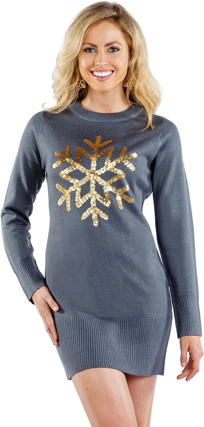 Women's Gaudy Garland Sweater Dress nirvanaguru