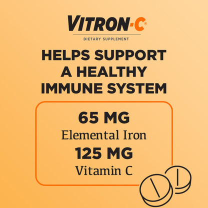 Vitron-C Iron Supplement, Immunity Support Iron Supplements with Vitamin C, Iron Pills for Immune Support, 60 Count Nirvana Guru