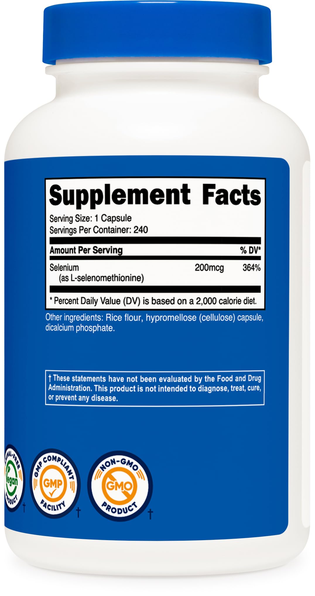 Nutricost Selenium 200mcg, 240 Vegetarian Capsules, Non-GMO, Gluten Free L-Selenomethionine Nirvana Guru