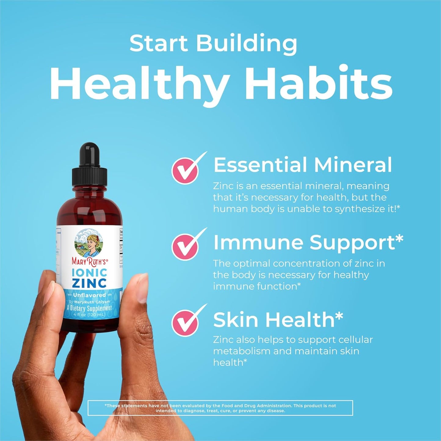 MaryRuth Organics Zinc Supplement for Immune Support, Immune Support Supplement for Kids, Ages 4-13, Zinc Sulfate, Vegan, USDA Organic, Glycerin Based, 2 Fl Oz - Nirvana Guru