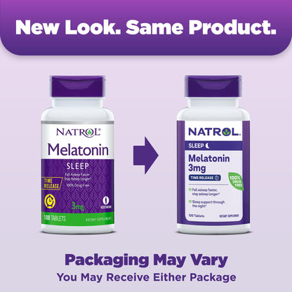 Natrol Melatonin 3 mg Time Release, Dietary Supplement to Minimize Wake Ups, Nighttime Sleep Aid, 100 Tablets, Up to a 100 Day Supply Nirvana Guru