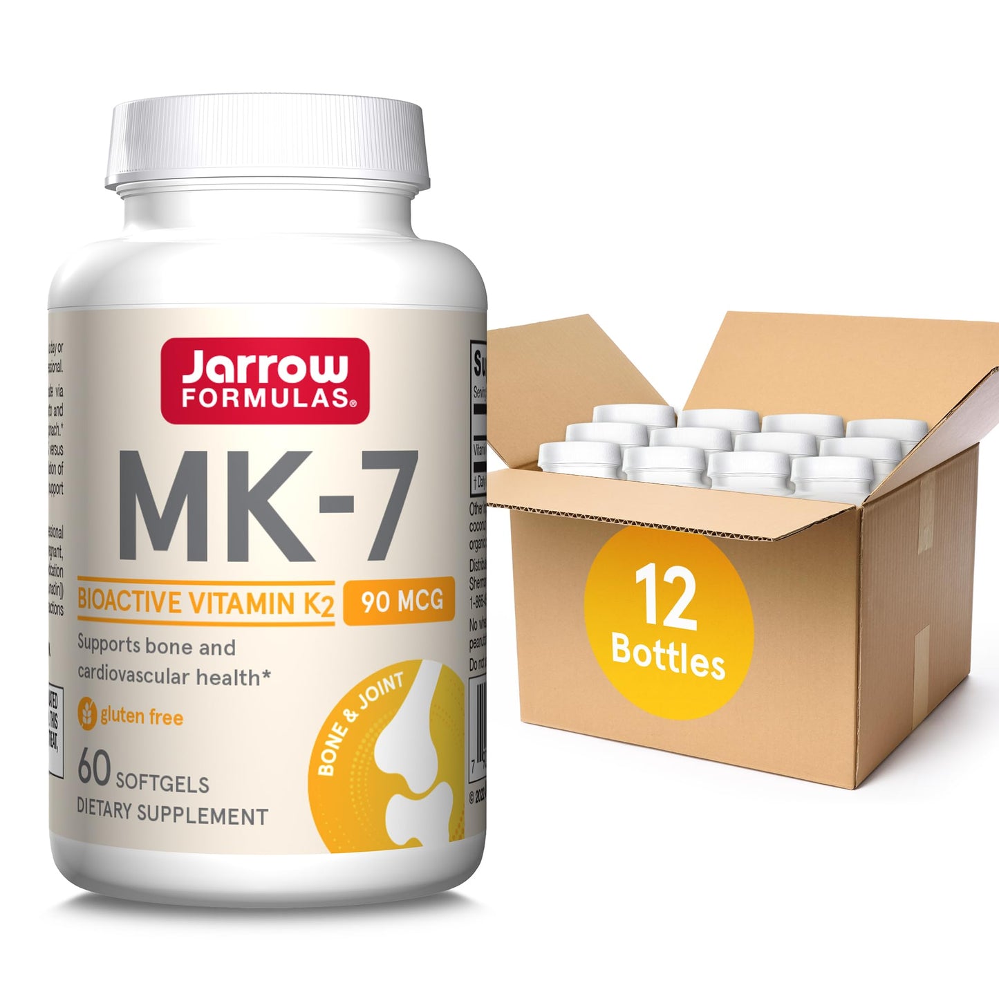 Jarrow Formulas MK-7 90 mcg - Bioactive Form of Vitamin K2 - 120 Servings (Softgels) - For Bone & Cardiovascular Health - Vitamin K2 MK-7 Dietary Supplement - K2 Vitamin Supplement MK-7 - Gluten Free - Nirvana Guru