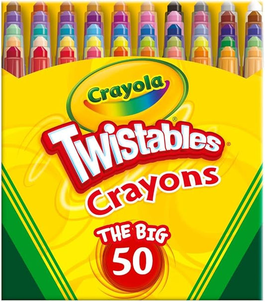 Crayola Mini Twistables Crayons for Kids (50ct), Cute School Supplies for Girls & Boys, Toddler Crayons for Coloring Books, Back to School Gifts for Kids nirvanaguru