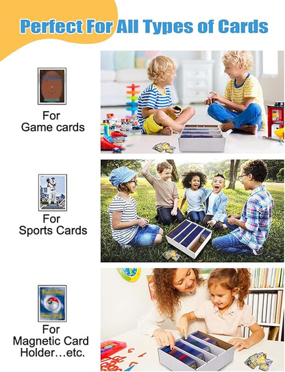 4 Pack Sports Card Boxes 3120 Count Cardboard Card Storage Box White Bulk Card Storage Baseball Card Boxes with 10 Dividers Sports Cards Storage Box for Card Game Baseball Card Storage Boxes nirvanaguru