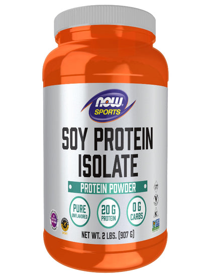 NOW Foods Sports Nutrition, Soy Protein Isolate 20 g, 0 Carbs, Unflavored Powder, 2-Pound - Nirvana Guru