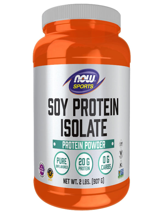 NOW Foods Sports Nutrition, Soy Protein Isolate 20 g, 0 Carbs, Unflavored Powder, 2-Pound - Nirvana Guru