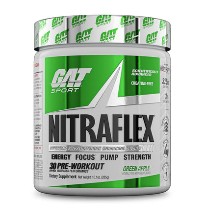 GAT SPORT Nitraflex Advanced Pre-Workout Powder, Increases Blood Flow, Boosts Strength and Energy, Improves Exercise Performance, (Blue Raspberry, 30 Servings) Nirvana Guru