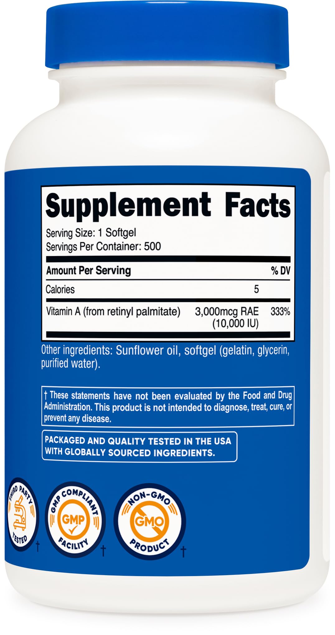 Nutricost Vitamin A 10,000 IU, 500 Softgel Capsules Nirvana Guru