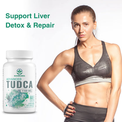 TUDCA Liver Supplements 1100mg, 3rd Party Tested Ultra Strength Bile Salt TUDCA Supplement, Liver Support for Liver Cleanse Detox and Repair, 60 Capsules Nirvana Guru