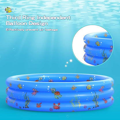 Garden Round Inflatable Baby Swimming Pool, Portable Inflatable Child/Children Little Pump Pool,Kiddie Paddling Pool Indoor&Outdoor Toddler Water Game Play Center for Kids/Girl/Boy nirvanaguru