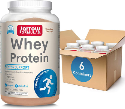 Jarrow Formulas Whey Protein With 18 g of Protein, 3.8 g of BCAAs, and Glutamine, Dietary Supplement for Muscle Function and Recovery Support, 32 oz Unflavored Powder, Approximately 38 Day Supply - Nirvana Guru