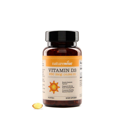 NatureWise Vitamin D3 5000iu (125 mcg) 1 Year Supply for Immune Support, Healthy Muscle Function, and Bone Health - Non-GMO, Gluten Free in Organic Extra Virgin Olive Oil, (Mini Softgel), 360 Count